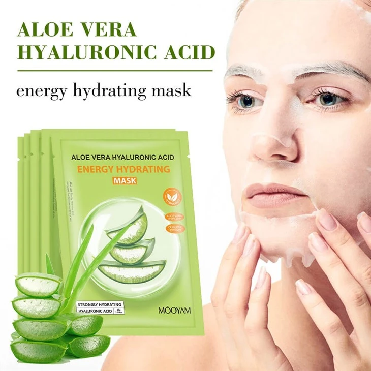MOOYAM Aloe Vera Hydrating Facial Mask Deep Moisture Boost With Aloe + Hyaluronic Acid